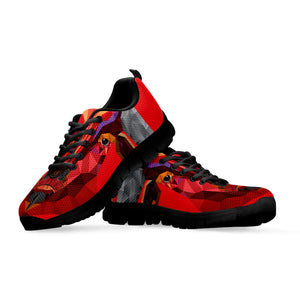 Geometric Bull Skull Print Black Running Shoes