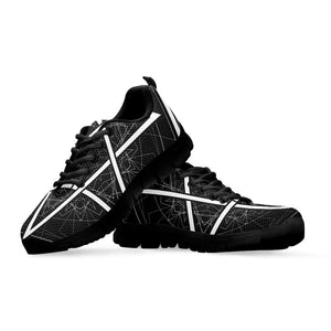 Geometric Inverted Pentagram Print Black Running Shoes