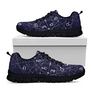 Geometric Moon Phase Print Black Running Shoes