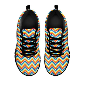 Geometric Native American Pattern Print Black Running Shoes