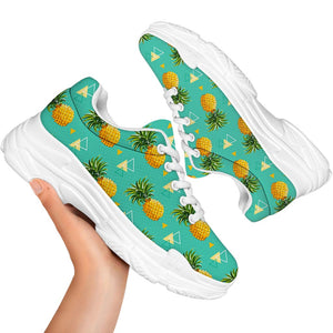 Geometric Pineapple Pattern Print White Chunky Shoes