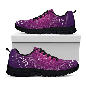 Geometric Zodiac Calendar Print Black Running Shoes