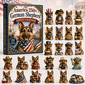 German Shepherd America 250th Advent Calendar Home Decor Unique Gifts For German Shepherd Lovers