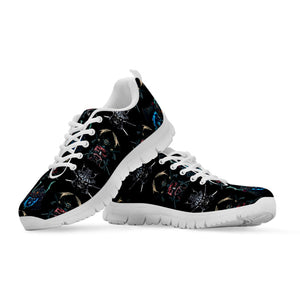 Ghost Samurai Mask Pattern Print White Running Shoes