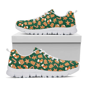 Gingerbread Cookies Pattern Print White Running Shoes