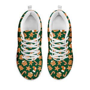 Gingerbread Cookies Pattern Print White Running Shoes