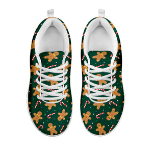 Gingerbread Man Cookies Pattern Print White Running Shoes