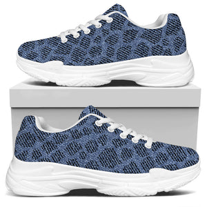 Giraffe Denim Jeans Pattern Print White Chunky Shoes