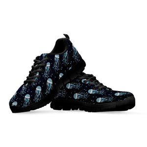 Glowing Jellyfish Pattern Print Black Running Shoes