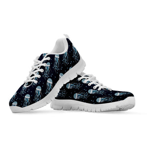 Glowing Jellyfish Pattern Print White Running Shoes