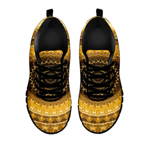 Gold Lights Kaleidoscope Print Black Running Shoes