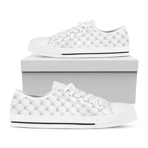 Golf Ball Pattern Print White Low Top Sneakers