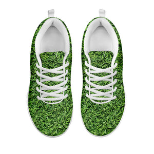 Golf Course Grass Print White Running Shoes