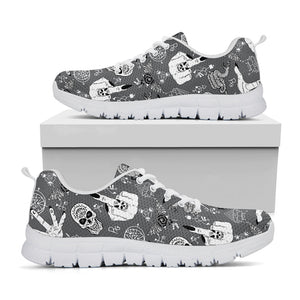Gothic Wicca Curse Print White Running Shoes