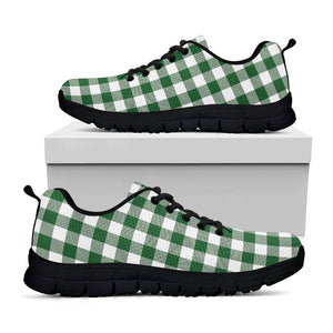 Green And White Buffalo Check Print Black Running Shoes
