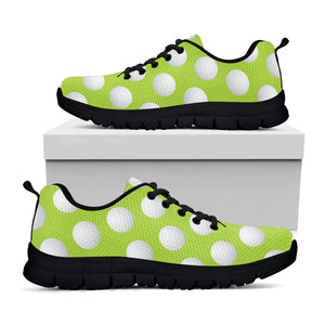 Green Golf Ball Pattern Print Black Running Shoes