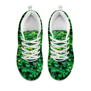 Green Ivy Wall Print White Running Shoes