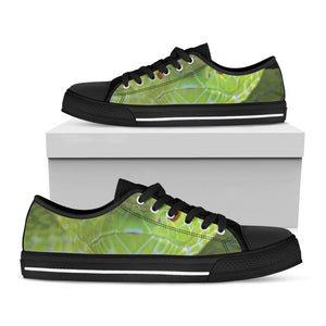 Green Pit Viper Print Black Low Top Sneakers