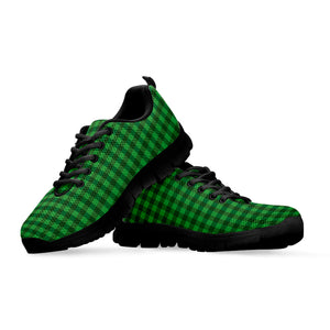 Green Tartan Saint Patrick's Day Print Black Running Shoes