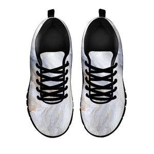 Grey Marble Print Black Running Shoes