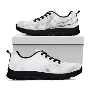 Grey Marble Stone Print Black Running Shoes