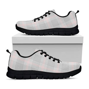Grey Prince of Wales Check Print Black Running Shoes