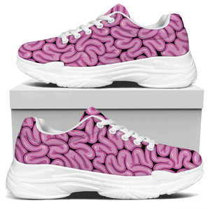 Halloween Brain Print White Chunky Shoes
