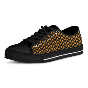 Halloween Chevron Pattern Print Black Low Top Sneakers