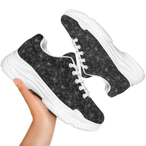 Halloween Cobweb Pattern Print White Chunky Shoes