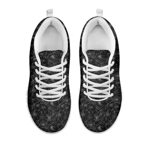 Halloween Cobweb Pattern Print White Running Shoes
