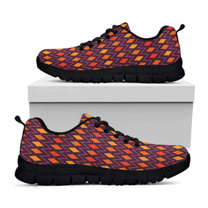 Halloween Diamond Shape Pattern Print Black Running Shoes