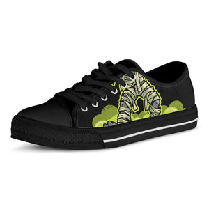 Halloween Mummy Print Black Low Top Sneakers
