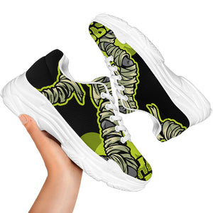 Halloween Mummy Print White Chunky Shoes