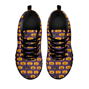 Halloween Pumpkin Pattern Print Black Running Shoes