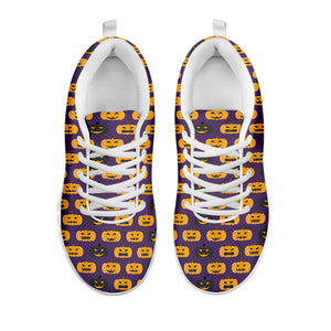 Halloween Pumpkin Pattern Print White Running Shoes
