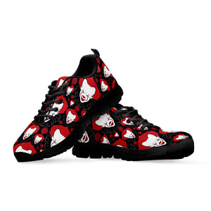Halloween Scary Clown Pattern Print Black Running Shoes