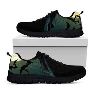 Halloween Vampire Silhouette Print Black Running Shoes