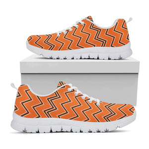 Halloween Zig Zag Pattern Print White Running Shoes