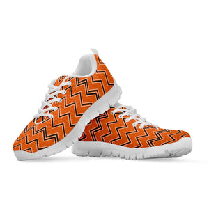 Halloween Zig Zag Pattern Print White Running Shoes
