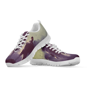 Halloween Zombie Crowd Print White Running Shoes