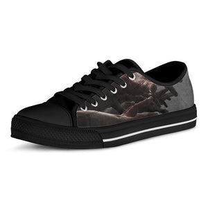 Halloween Zombie Hands Print Black Low Top Sneakers
