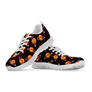 Hamburger Planet Pattern Print White Running Shoes