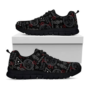 Hand Of Glory Black Magic Witch Print Black Running Shoes