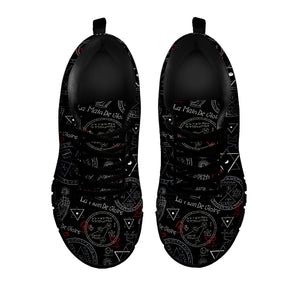 Hand Of Glory Black Magic Witch Print Black Running Shoes