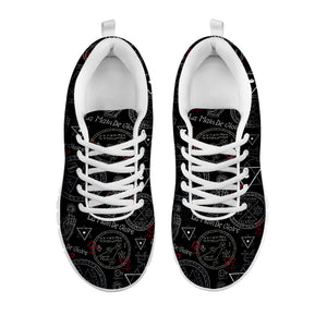 Hand Of Glory Black Magic Witch Print White Running Shoes