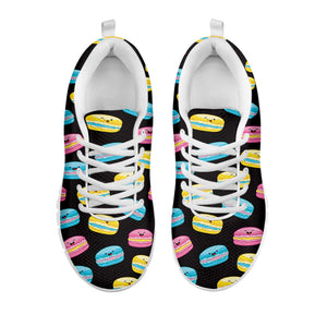 Happy Macarons Pattern Print White Running Shoes