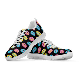 Happy Macarons Pattern Print White Running Shoes