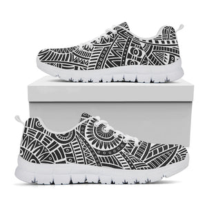 Hawaii Polynesian Tribal Print White Running Shoes