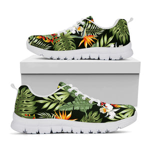 Hawaii Tropical Plants Pattern Print White Running Shoes