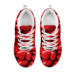 Heart Chocolate Candy Print White Running Shoes